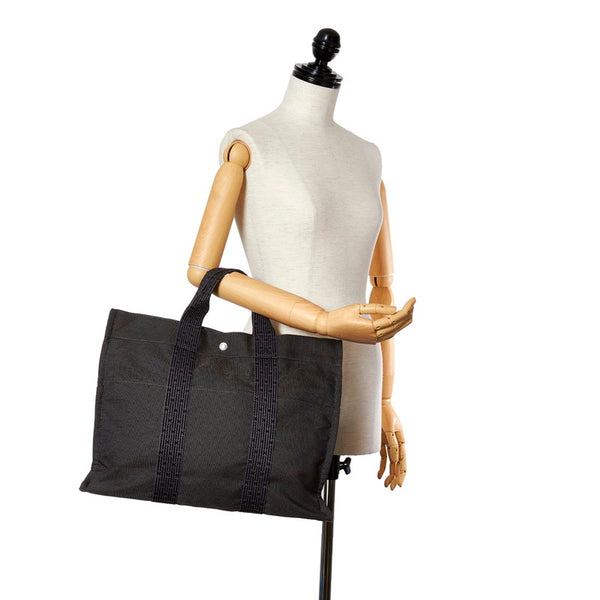 エルメス エールライン グレー キャンバス ハンドバッグ レディース HERMES 【中古】