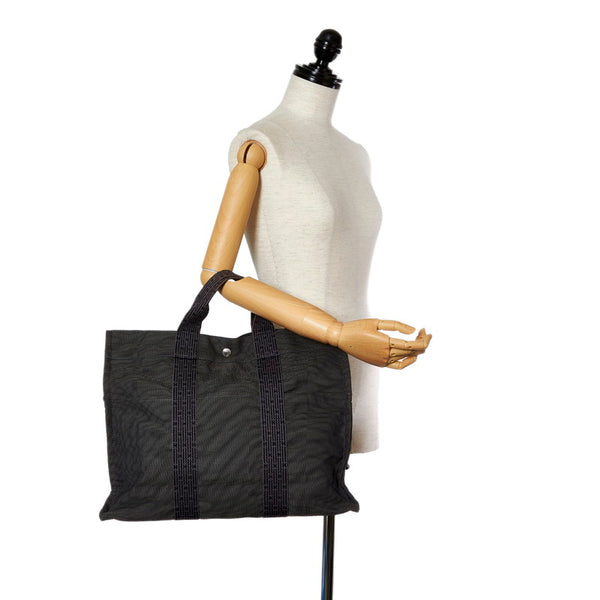 エルメス エールライントートMM グレー キャンバス ハンドバッグ メンズ HERMES 【中古】