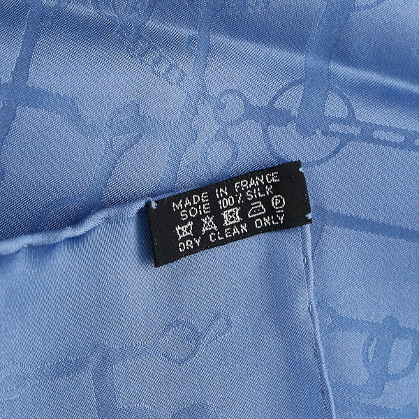 エルメス カレ45 fantaisies indiennes 眩惑のインド スカーフ ブルー シルク レディース HERMES 【中古】