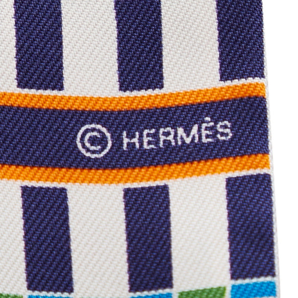 エルメス ツイリー マルチカラー ネイビー シルク スカーフ レディース HERMES 【中古】