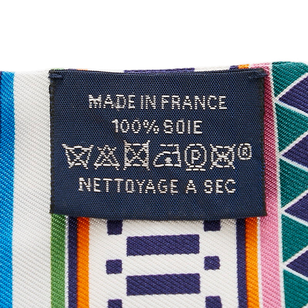 エルメス ツイリー マルチカラー ネイビー シルク スカーフ レディース HERMES 【中古】