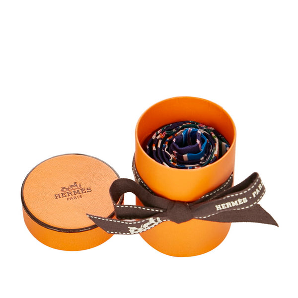 エルメス ツイリー マルチカラー ネイビー シルク スカーフ レディース HERMES 【中古】