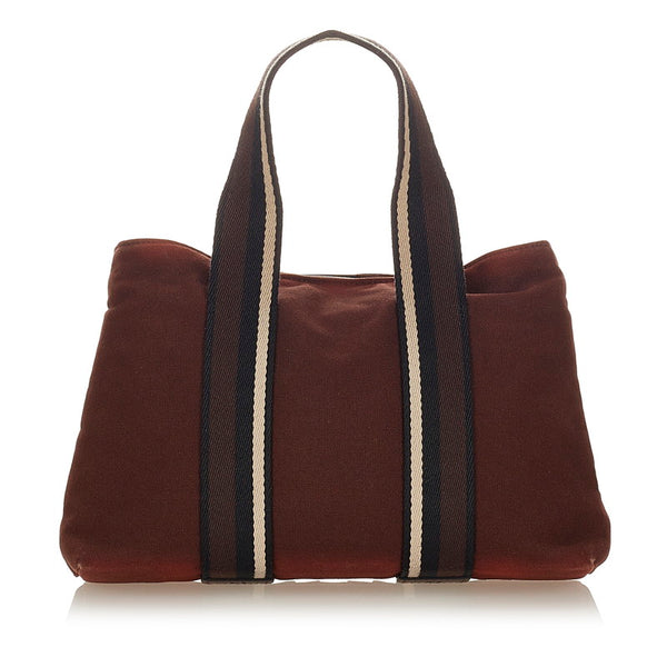 エルメス トロカホリゾンタルMM ブラウン キャンバス ハンドバッグ メンズ HERMES 【中古】