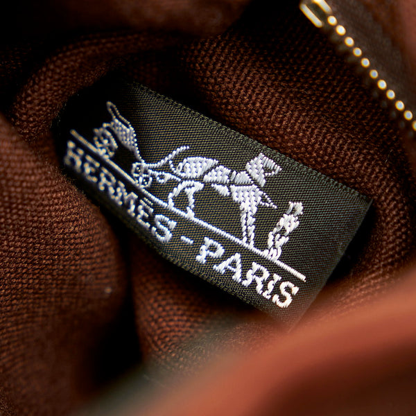 エルメス トロカホリゾンタルMM ブラウン キャンバス ハンドバッグ メンズ HERMES 【中古】