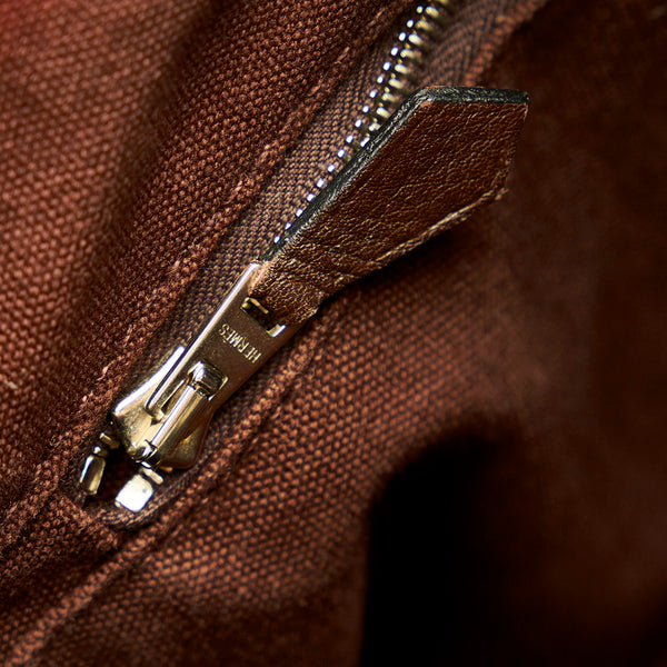 エルメス トロカホリゾンタルMM ブラウン キャンバス ハンドバッグ メンズ HERMES 【中古】