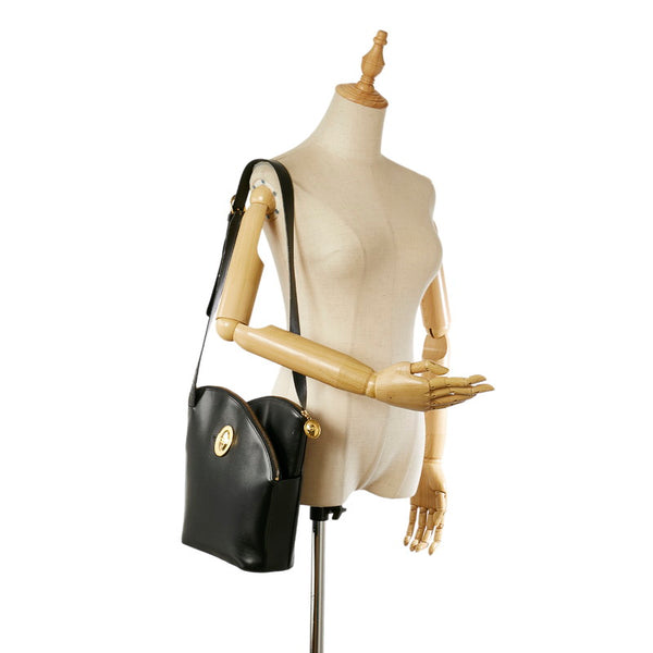 クリスチャンディオール ブラック レザー ショルダーバッグ トートバッグ レディース Christian Dior 【中古】