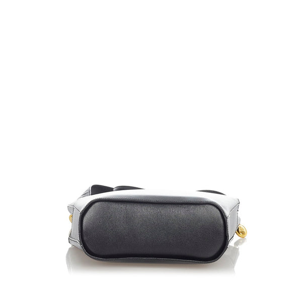 クリスチャンディオール ブラック レザー ショルダーバッグ トートバッグ レディース Christian Dior 【中古】