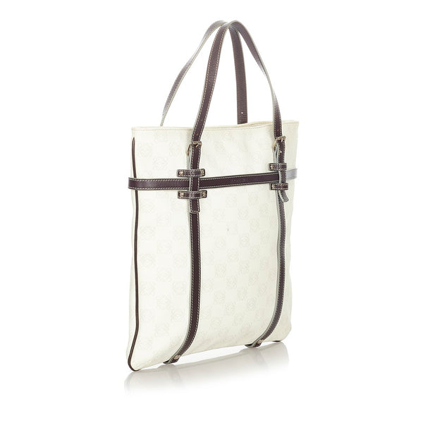 ロエベ リピートアナグラム ホワイト PVC レザー ハンドバッグ レディース LOEWE 【中古】