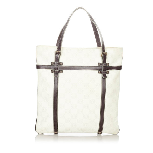 ロエベ リピートアナグラム ホワイト PVC レザー ハンドバッグ レディース LOEWE 【中古】