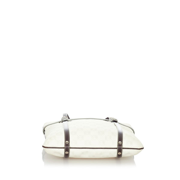 ロエベ リピートアナグラム ホワイト PVC レザー ハンドバッグ レディース LOEWE 【中古】