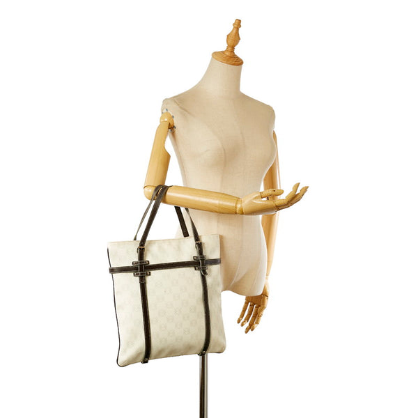 ロエベ リピートアナグラム ホワイト PVC レザー ハンドバッグ レディース LOEWE 【中古】