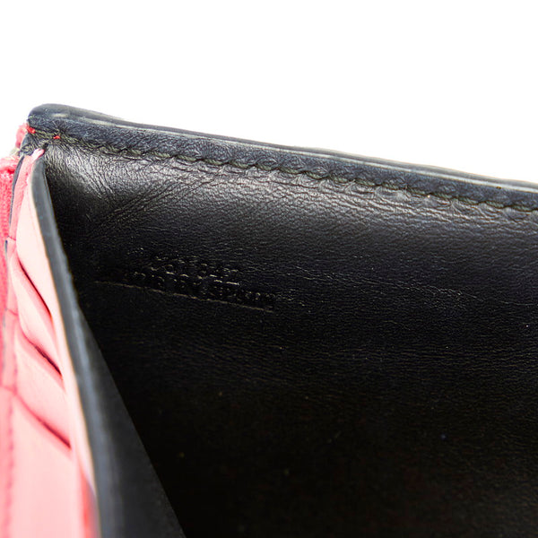 ロエベ リピートアナグラム ピンクパープル レザー 三つ折り財布 レディース LOEWE 【中古】
