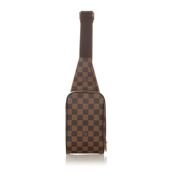 ルイ ヴィトン ダミエ ジェロニモス N51994 ブラウン レザー PVC ボディバッグ レディース LOUIS VUITTON 【中古】