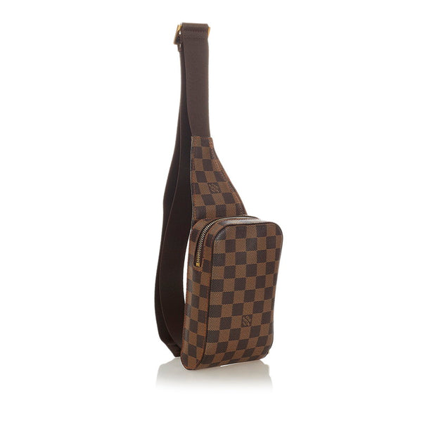 ルイ ヴィトン ダミエ ジェロニモス N51994 ブラウン レザー PVC ボディバッグ レディース LOUIS VUITTON 【中古】