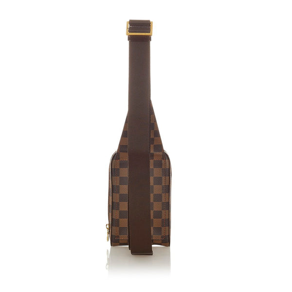ルイ ヴィトン ダミエ ジェロニモス N51994 ブラウン レザー PVC ボディバッグ レディース LOUIS VUITTON 【中古】