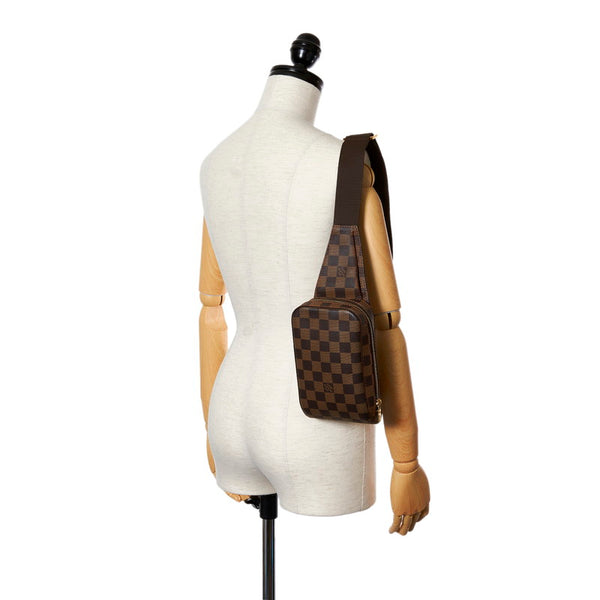 ルイ ヴィトン ダミエ ジェロニモス N51994 ブラウン レザー PVC ボディバッグ レディース LOUIS VUITTON 【中古】