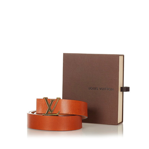 ルイ ヴィトン サンチュール M6901 ブラウン レザー ベルト メンズ LOUIS VUITTON 【中古】