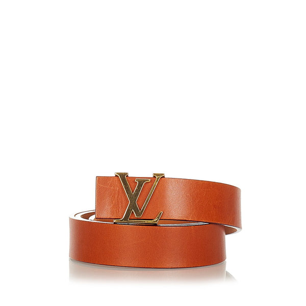 ルイ ヴィトン サンチュール M6901 ブラウン レザー ベルト メンズ LOUIS VUITTON 【中古】
