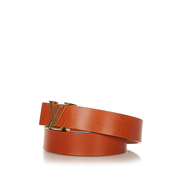 ルイ ヴィトン サンチュール M6901 ブラウン レザー ベルト メンズ LOUIS VUITTON 【中古】