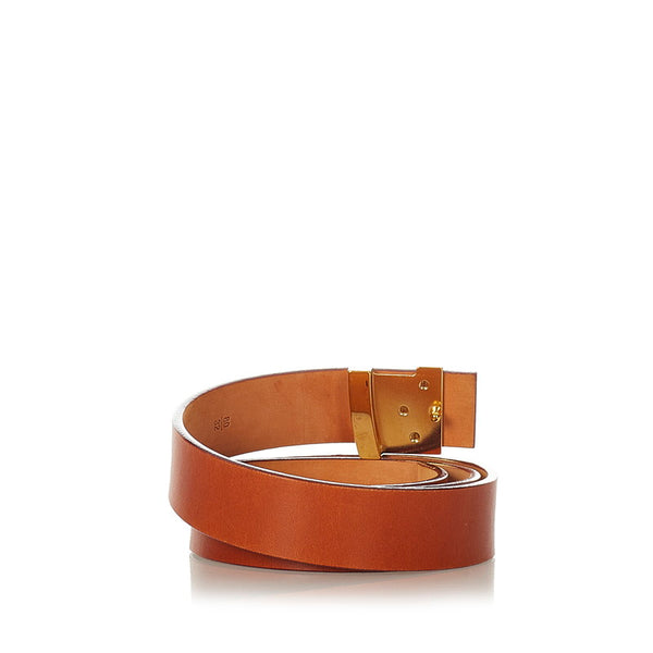 ルイ ヴィトン サンチュール M6901 ブラウン レザー ベルト メンズ LOUIS VUITTON 【中古】