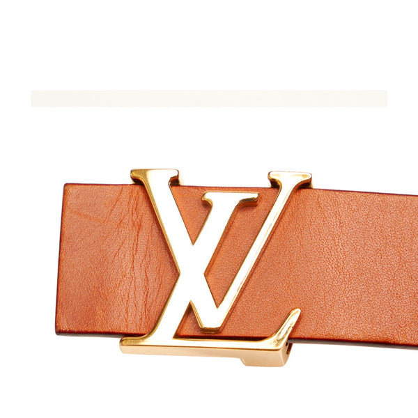 ルイ ヴィトン サンチュール M6901 ブラウン レザー ベルト メンズ LOUIS VUITTON 【中古】