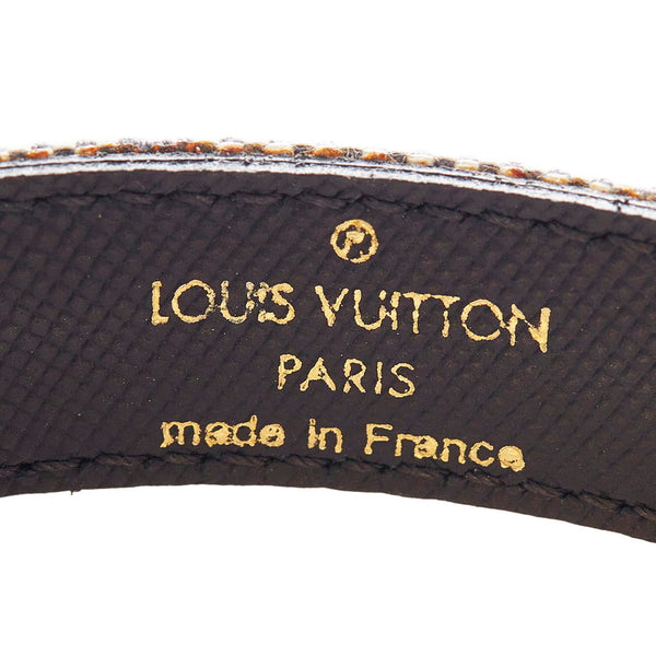 ルイ ヴィトン M64540 ブルー ベージュ レザー モノグラムミニ グッドラックブレス バングル レディース LOUIS VUITTON 【中古】