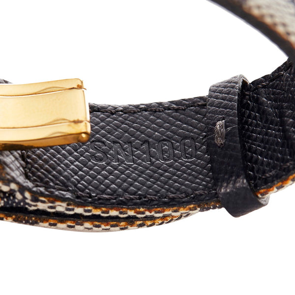 ルイ ヴィトン M64540 ブルー ベージュ レザー モノグラムミニ グッドラックブレス バングル レディース LOUIS VUITTON 【中古】