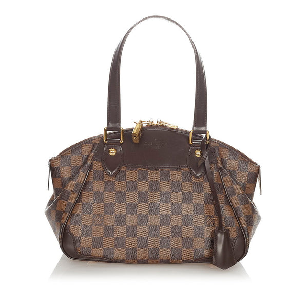 ルイ ヴィトン ダミエ ヴェローナ PM N41117 ブラウン PVC レザー ハンドバッグ レディース LOUIS VUITTON 【中古】
