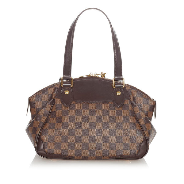 ルイ ヴィトン ダミエ ヴェローナ PM N41117 ブラウン PVC レザー ハンドバッグ レディース LOUIS VUITTON 【中古】
