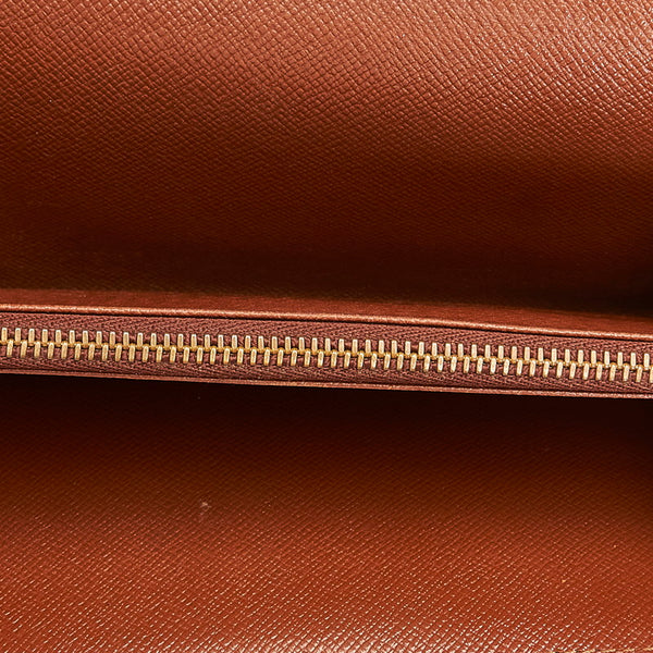 ルイ ヴィトン モノグラム ポシェット・ポルト モネ クレディ M61725 ブラウン PVC レザー 長財布 レディース LOUIS VUITTON 【中古】
