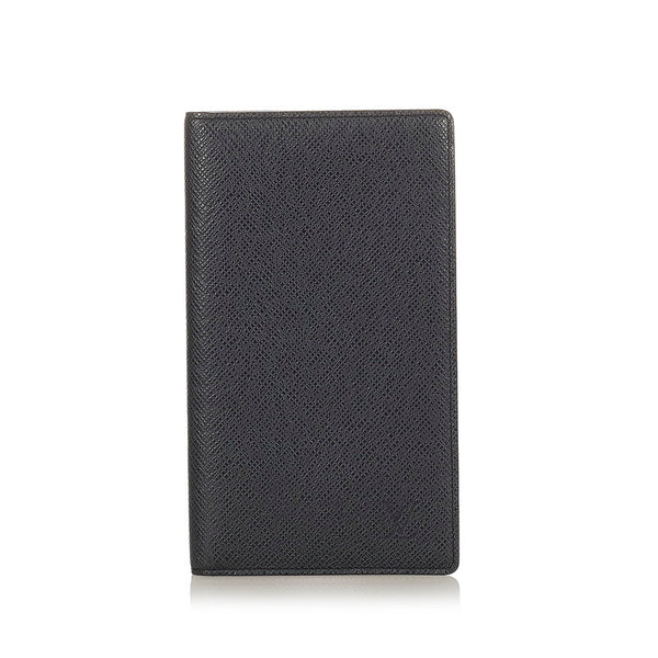 ルイ ヴィトン タイガ ポルトシェキエ・カルトクレディ M30412 ブラック レザー 二つ折り財布 メンズ LOUIS VUITTON 【中古】