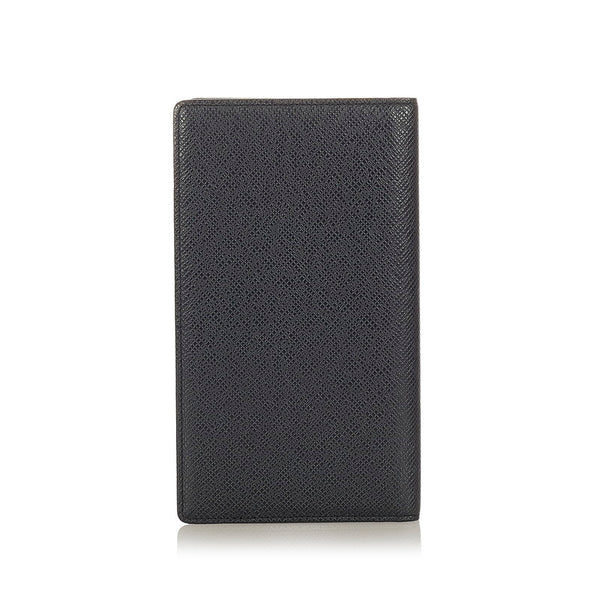 ルイ ヴィトン タイガ ポルトシェキエ・カルトクレディ M30412 ブラック レザー 二つ折り財布 メンズ LOUIS VUITTON 【中古】
