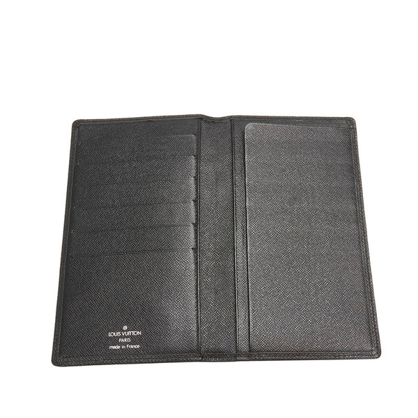 ルイ ヴィトン タイガ ポルトシェキエ・カルトクレディ M30412 ブラック レザー 二つ折り財布 メンズ LOUIS VUITTON 【中古】