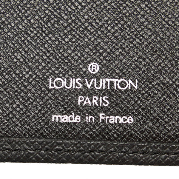 ルイ ヴィトン タイガ ポルトシェキエ・カルトクレディ M30412 ブラック レザー 二つ折り財布 メンズ LOUIS VUITTON 【中古】