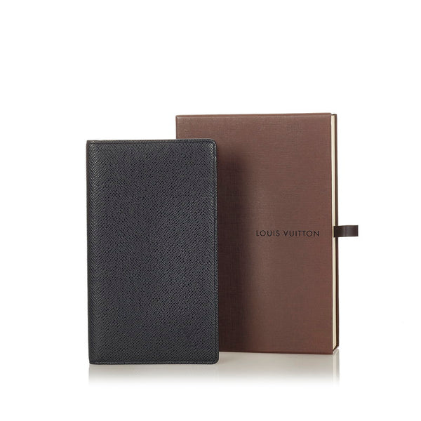 ルイ ヴィトン タイガ ポルトシェキエ・カルトクレディ M30412 ブラック レザー 二つ折り財布 メンズ LOUIS VUITTON 【中古】