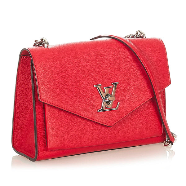 ルイ ヴィトン マイロックミーＢＢ M51419 レッド レザー ショルダーバッグ レディース LOUIS VUITTON 【中古】