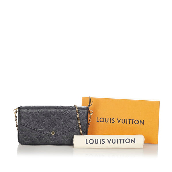 ルイ ヴィトン アンプラント ポシェットフェリシー M64064 ブラック レザー チェーン ショルダーバッグ レディース LOUIS VUITTON 【中古】