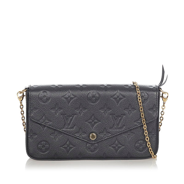 ルイ ヴィトン アンプラント ポシェットフェリシー M64064 ブラック レザー チェーン ショルダーバッグ レディース LOUIS VUITTON 【中古】
