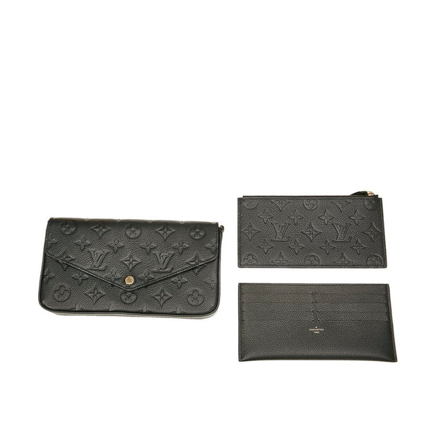ルイ ヴィトン アンプラント ポシェットフェリシー M64064 ブラック レザー チェーン ショルダーバッグ レディース LOUIS VUITTON 【中古】