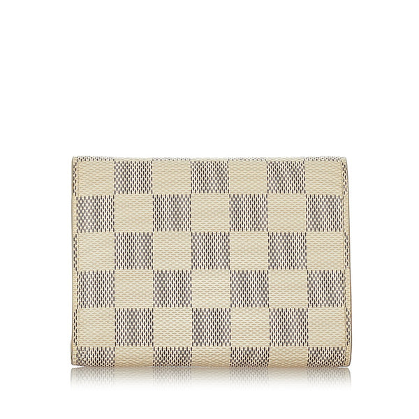 ルイ ヴィトン ダミエ アズール ポルトフォイユ ヴィクトリーヌ N64022 ピンク PVC レザー 三つ折り財布 レディース LOUIS VUITTON 【中古】