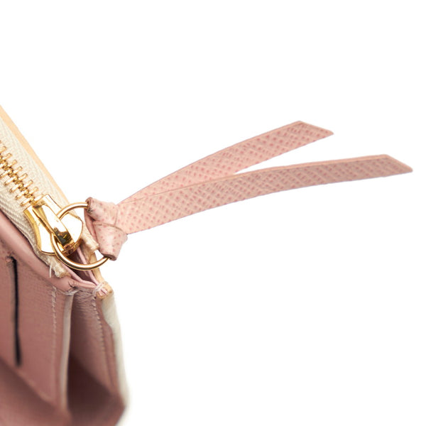 ルイ ヴィトン ダミエ アズール ポルトフォイユ ヴィクトリーヌ N64022 ピンク PVC レザー 三つ折り財布 レディース LOUIS VUITTON 【中古】