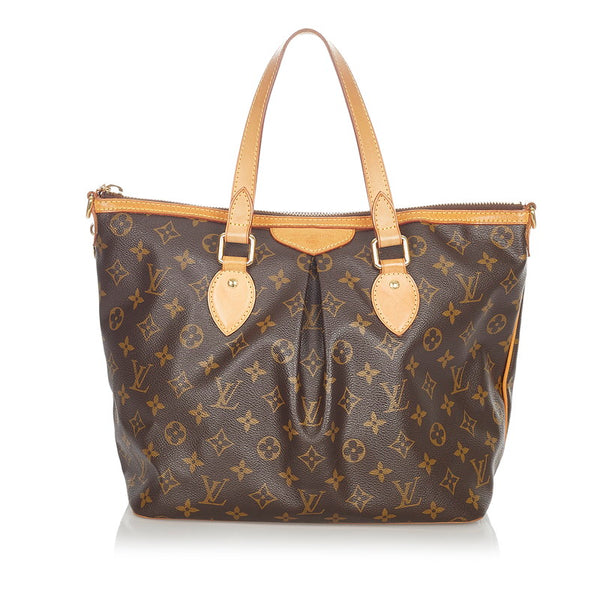 ルイ ヴィトン モノグラム パレルモPM M40145 ブラウン PVC レザー トートバッグ レディース LOUIS VUITTON 【中古】