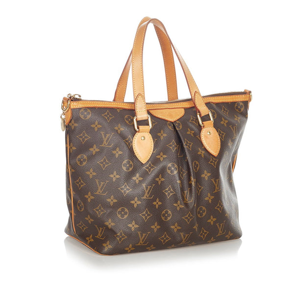 ルイ ヴィトン モノグラム パレルモPM M40145 ブラウン PVC レザー トートバッグ レディース LOUIS VUITTON 【中古】