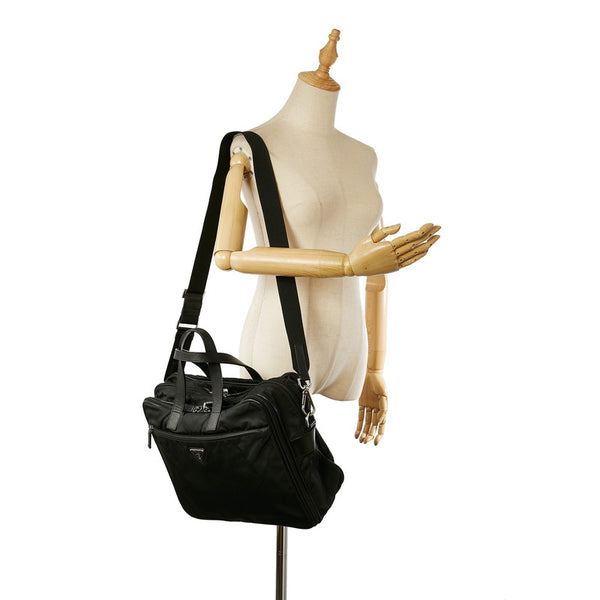 プラダ 2VE407 ブラック ナイロン レザー ブリーフケース メンズ PRADA 【中古】