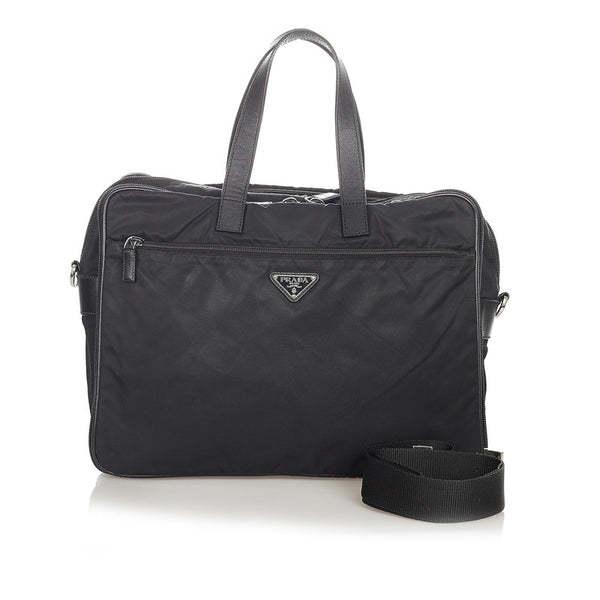 プラダ 2VE407 ブラック ナイロン レザー ブリーフケース メンズ PRADA 【中古】