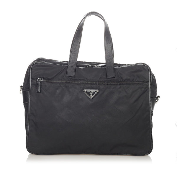 プラダ 2VE407 ブラック ナイロン レザー ブリーフケース メンズ PRADA 【中古】