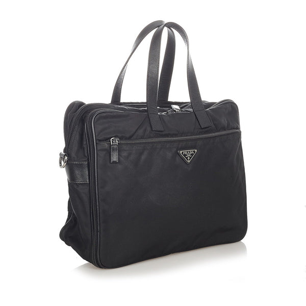 プラダ 2VE407 ブラック ナイロン レザー ブリーフケース メンズ PRADA 【中古】