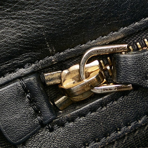 プラダ ギャザー ブラック ナイロン レザー ハンドバッグ レディース PRADA 【中古】