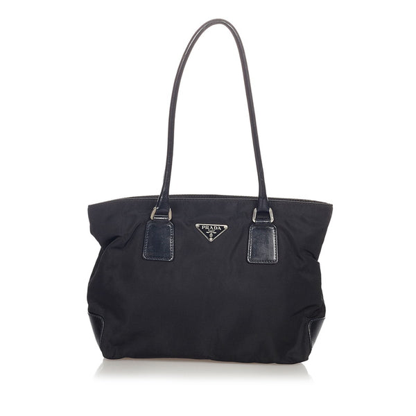 プラダ ポコノ ブラック ナイロン ハンドバッグ レディース PRADA 【中古】