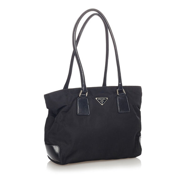 プラダ ポコノ ブラック ナイロン ハンドバッグ レディース PRADA 【中古】